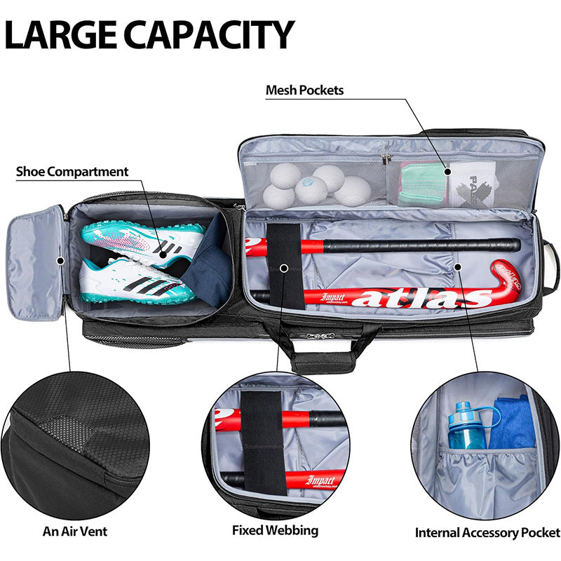 Hockey Bag Multifunctional, Wear-resistant Backpack for Adults, Baseball Training Gear Bag, Large Capacity, for Competition and Outdoor Use