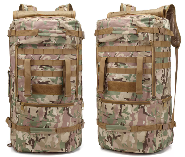 60L Hiking Backpack, Professional Outdoor Waterproof Backpack, Durable Large-Capacity Camouflage Hiking Travel Bag