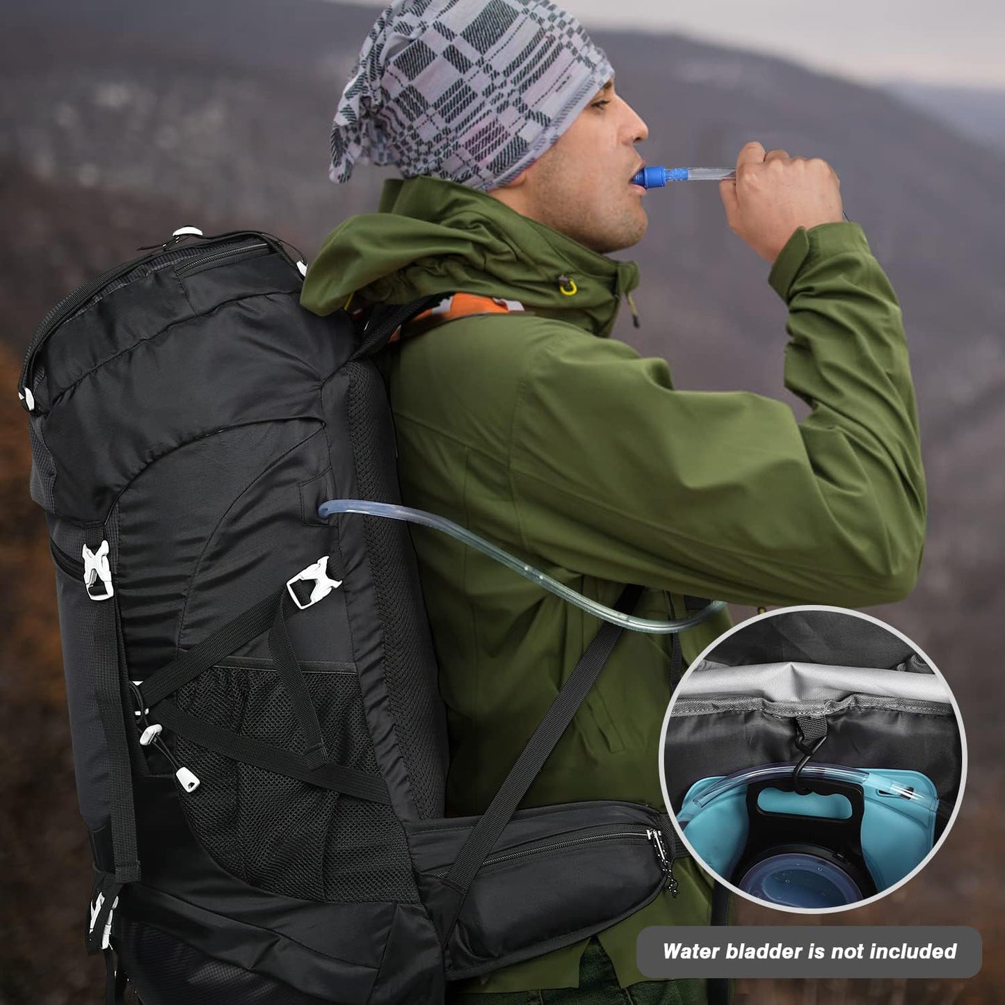 50L Hiking Backpack, Large Capacity Multi-Functional Camping Travel Bag, Waterproof Backpack for Outdoor Hiking